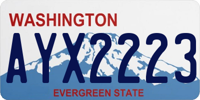 WA license plate AYX2223