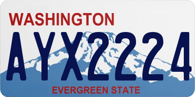 WA license plate AYX2224