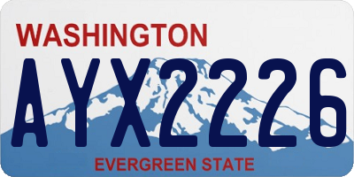 WA license plate AYX2226