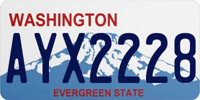 WA license plate AYX2228