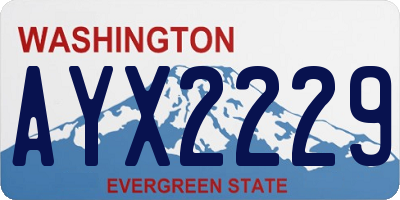 WA license plate AYX2229