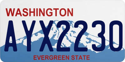 WA license plate AYX2230