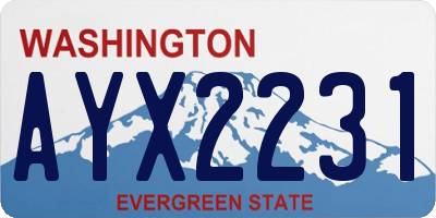 WA license plate AYX2231