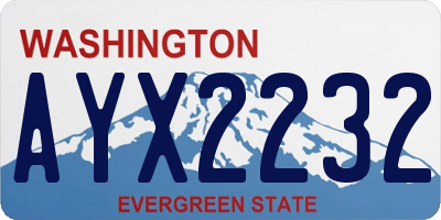 WA license plate AYX2232