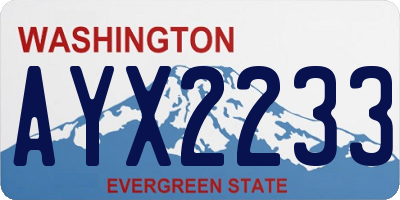 WA license plate AYX2233