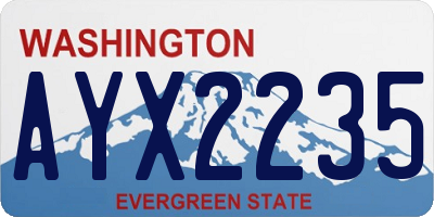 WA license plate AYX2235