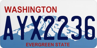 WA license plate AYX2236