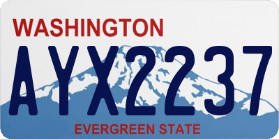 WA license plate AYX2237