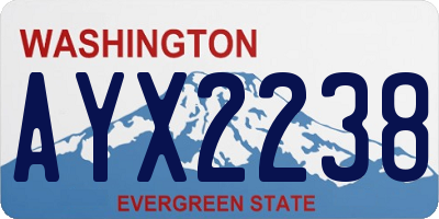 WA license plate AYX2238