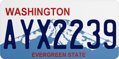 WA license plate AYX2239