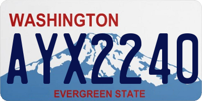 WA license plate AYX2240