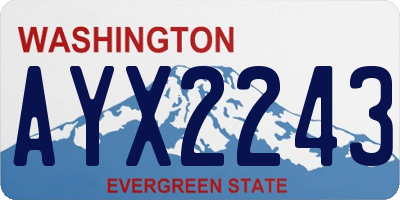 WA license plate AYX2243