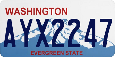 WA license plate AYX2247