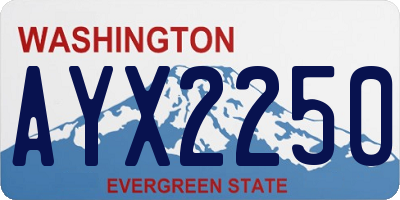 WA license plate AYX2250