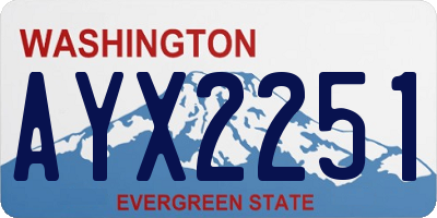 WA license plate AYX2251