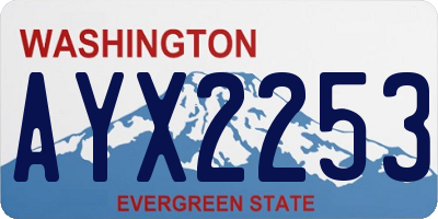 WA license plate AYX2253