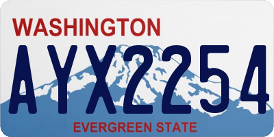 WA license plate AYX2254