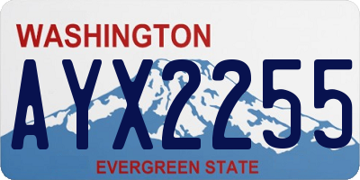 WA license plate AYX2255