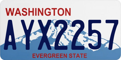 WA license plate AYX2257