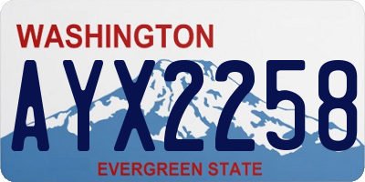 WA license plate AYX2258