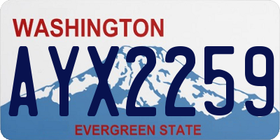 WA license plate AYX2259