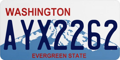 WA license plate AYX2262