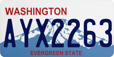 WA license plate AYX2263