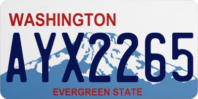 WA license plate AYX2265