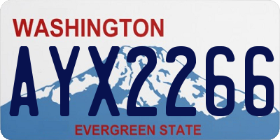 WA license plate AYX2266