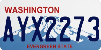 WA license plate AYX2273