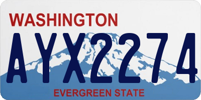 WA license plate AYX2274