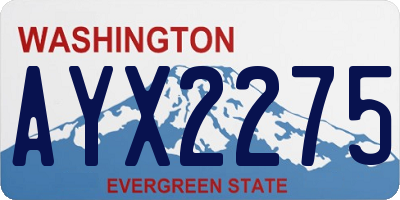 WA license plate AYX2275