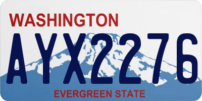 WA license plate AYX2276