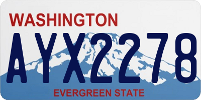 WA license plate AYX2278