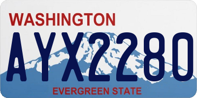 WA license plate AYX2280