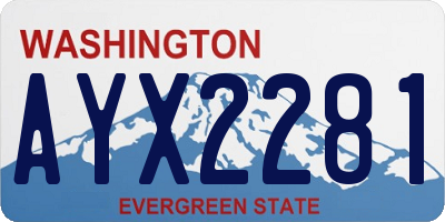 WA license plate AYX2281