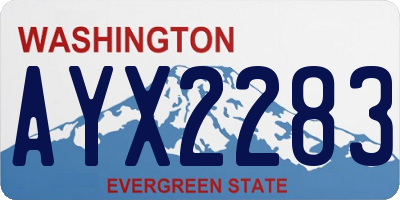 WA license plate AYX2283