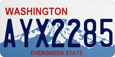 WA license plate AYX2285