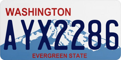 WA license plate AYX2286