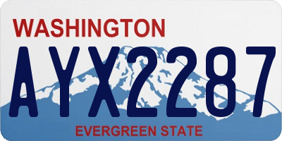 WA license plate AYX2287