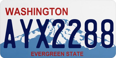 WA license plate AYX2288