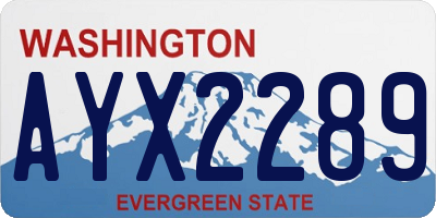 WA license plate AYX2289