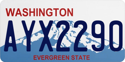 WA license plate AYX2290