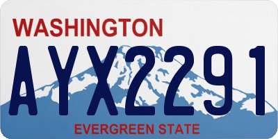 WA license plate AYX2291