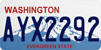 WA license plate AYX2292