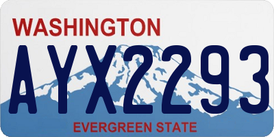 WA license plate AYX2293