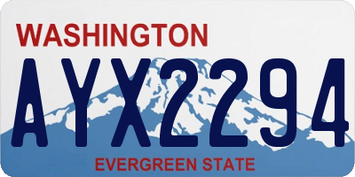 WA license plate AYX2294