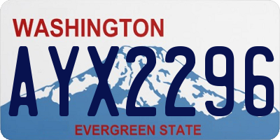 WA license plate AYX2296