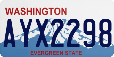 WA license plate AYX2298