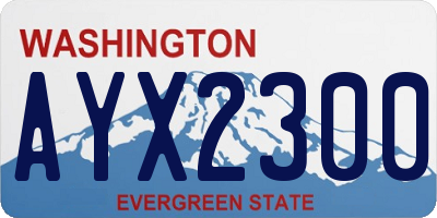 WA license plate AYX2300